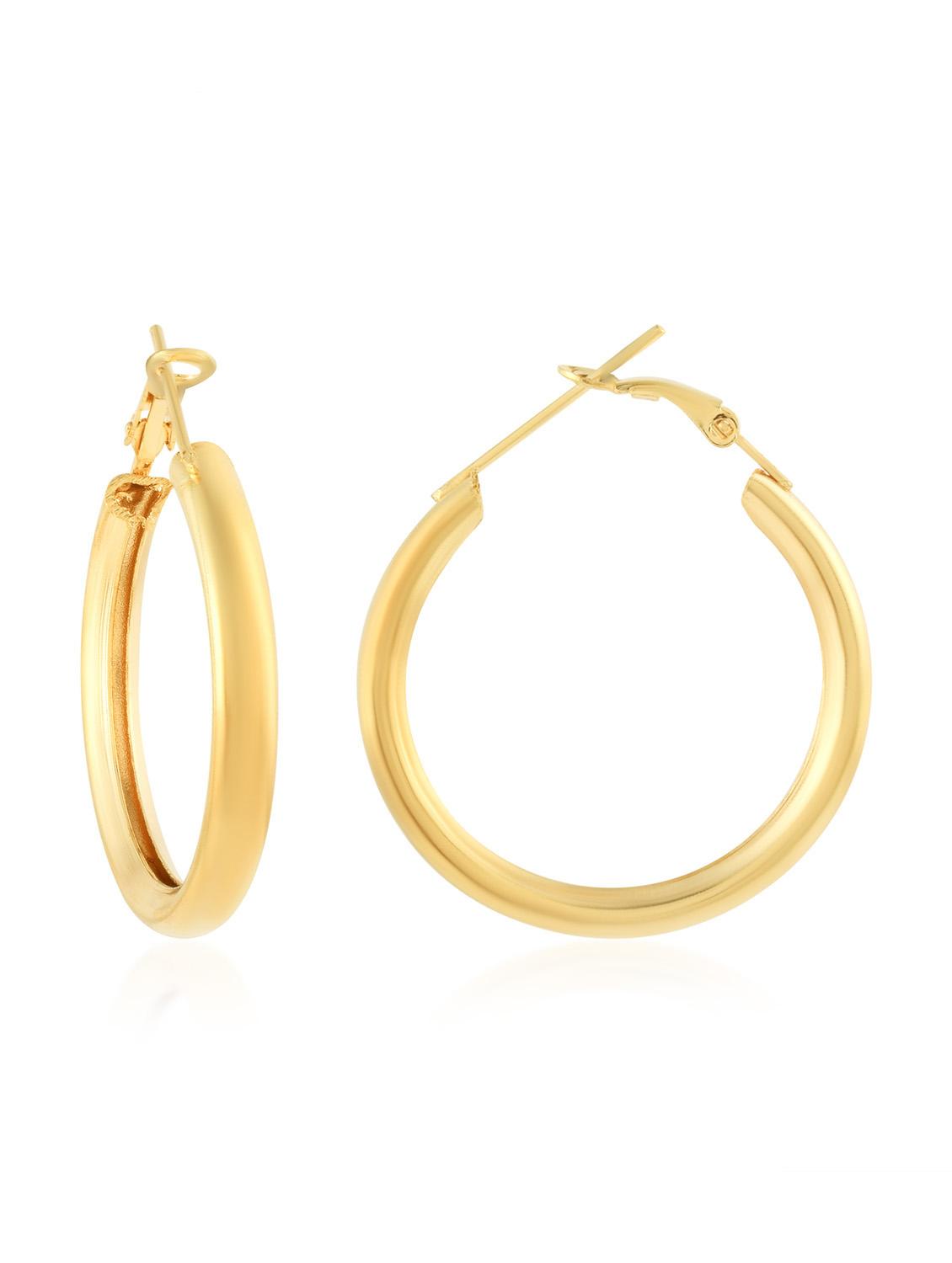 yellow brass hoop earring - 20009929 - Zoom Image - 2