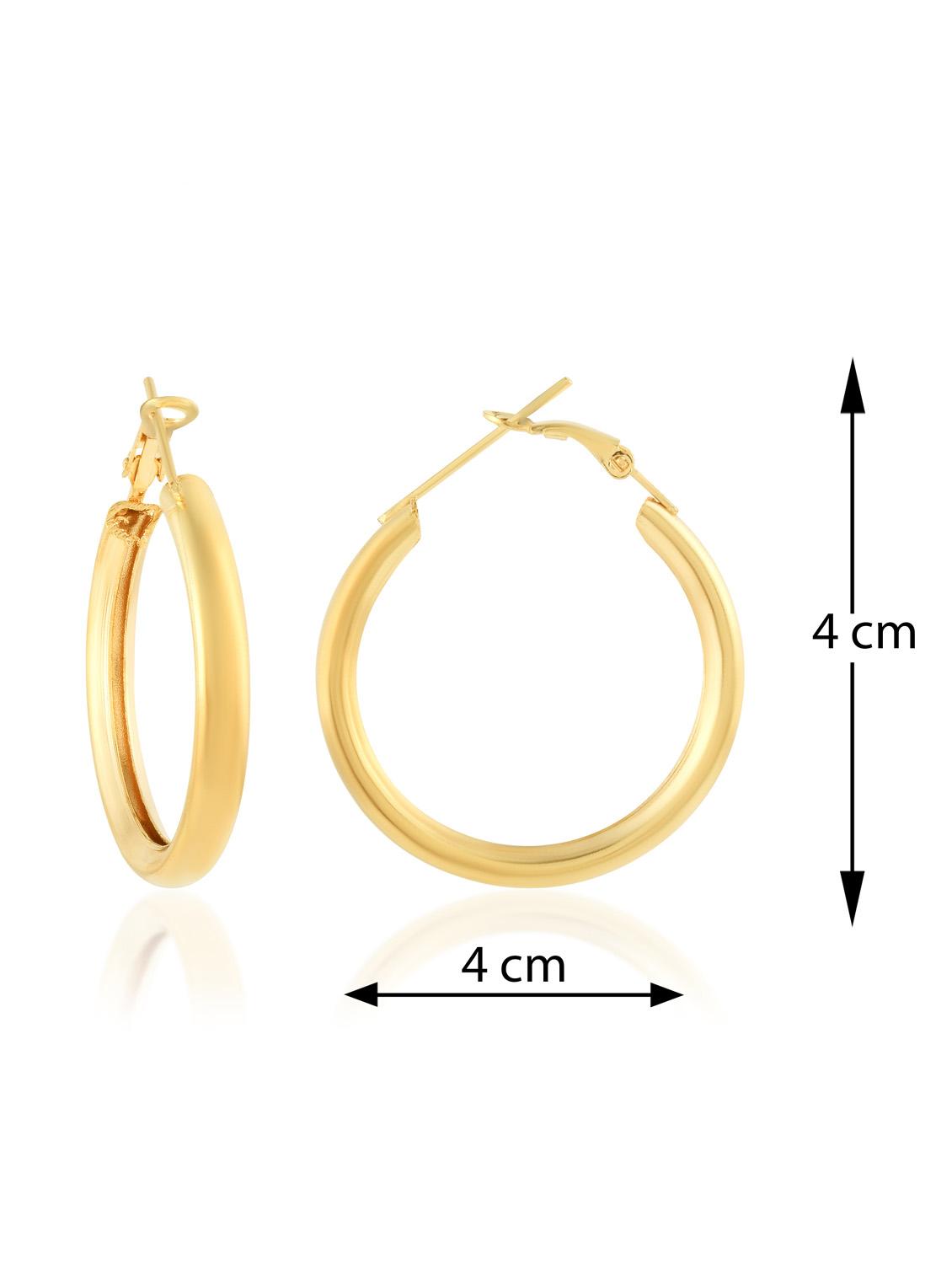 yellow brass hoop earring - 20009929 - Standard Image - 3