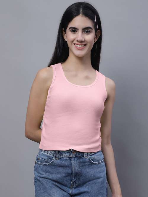 women's crop round neck top - 20013055 - Very Small Image - 1
