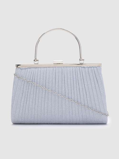 silver leatherette (pu) box clutch - 20018788 - Very Small Image - 1