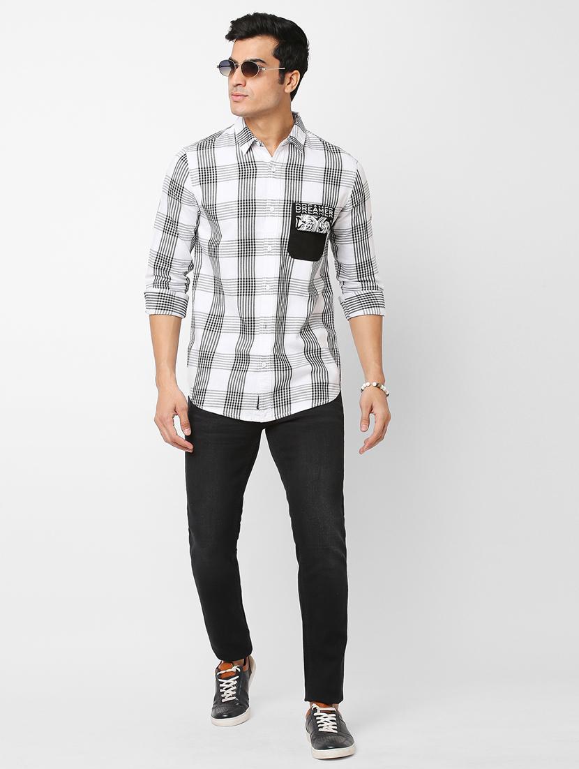 mens checks casual shirt - 20018929 - Standard Image - 3
