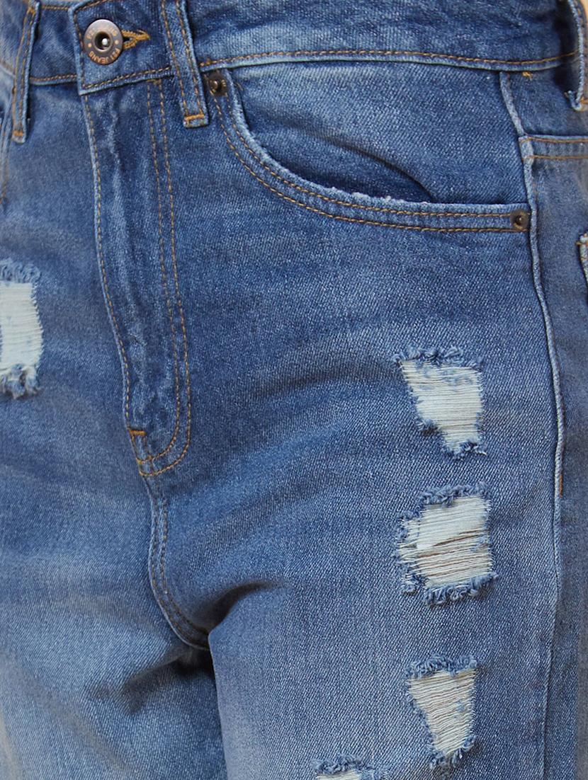 women's distress straight fit jeans - 20018995 - Zoom Image - 4