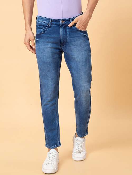 men blue cotton plain jeans - 20023814 - Very Small Image - 1