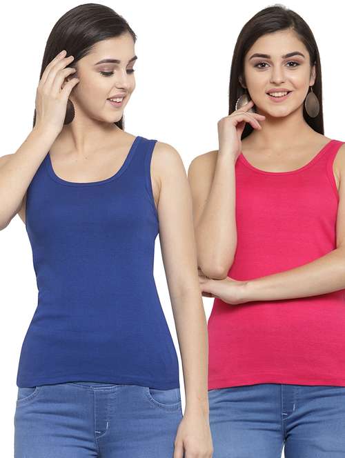 multicolor (pack of 2) camisole tank top vest  - 20025393 - Very Small Image - 1