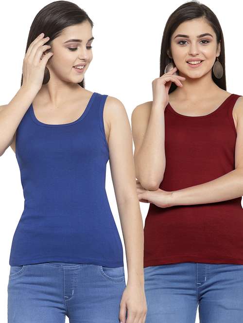 multicolor (pack of 2) camisole tank top vest  - 20025394 - Very Small Image - 1