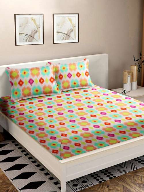 double queen bedsheet with 2 pillow covers - 20029442 - Very Small Image - 1