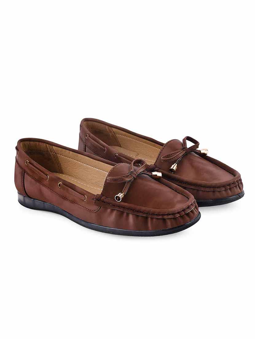 brown pu slip on loafers - 20045296 - Standard Image - 2