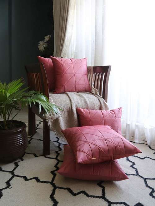 peach quilted cushion cover - 20046034 - Very Small Image - 1