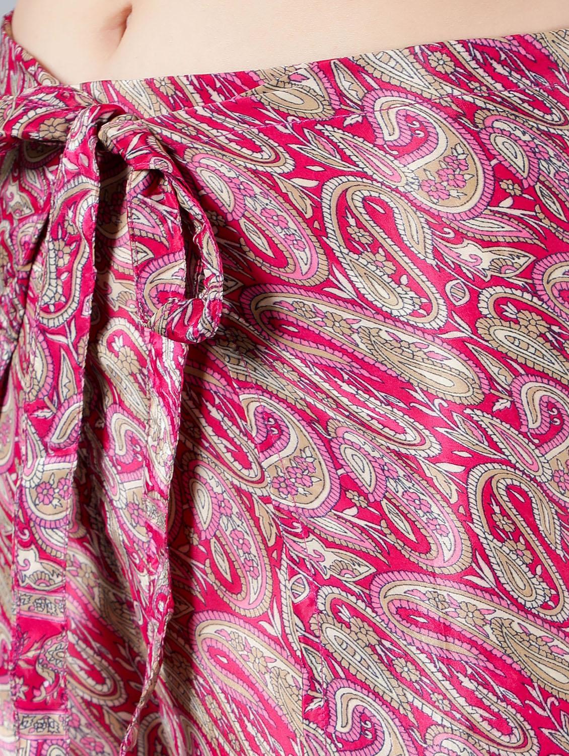 magenta silk blend straight palazzo - 20046072 - Zoom Image - 4