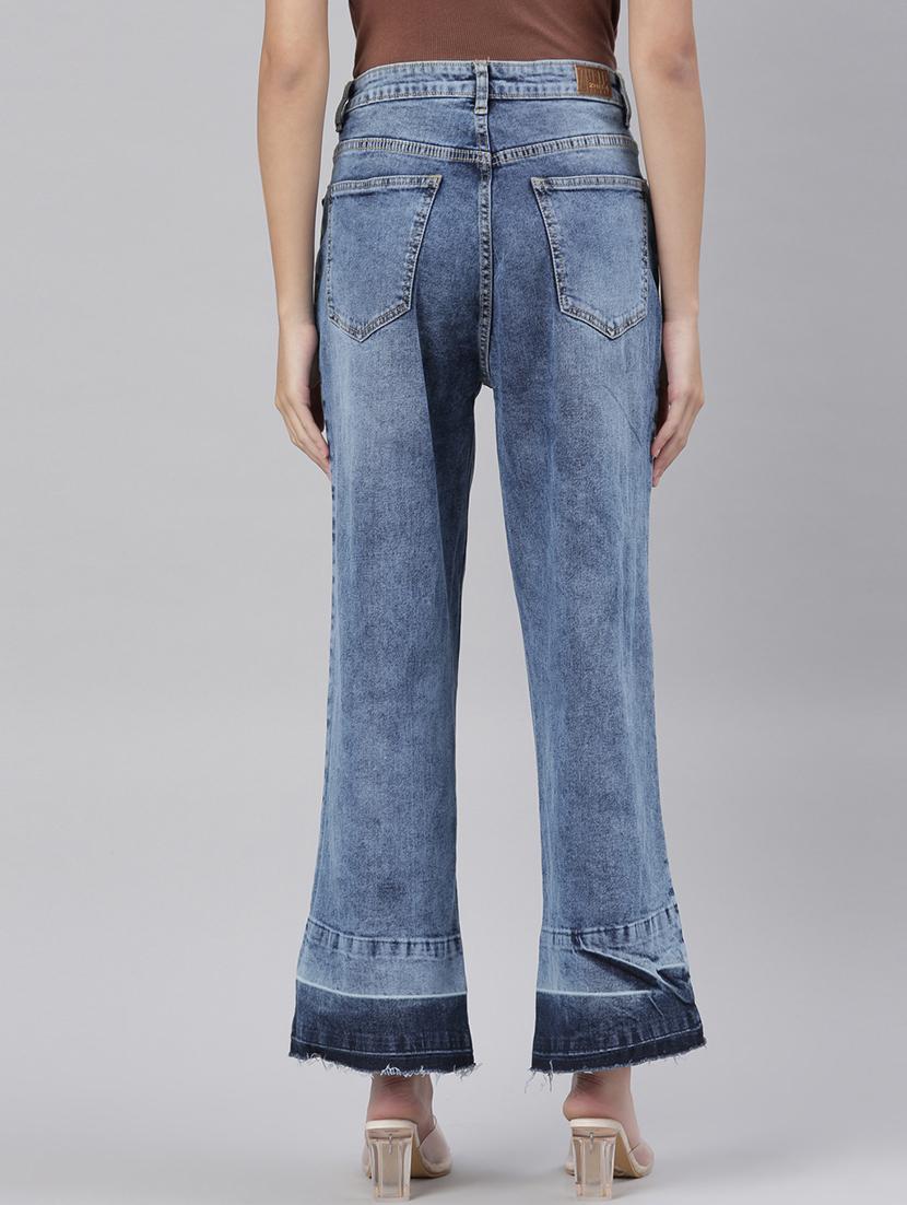 women's plain wide leg jeans - 20052130 - Standard Image - 3