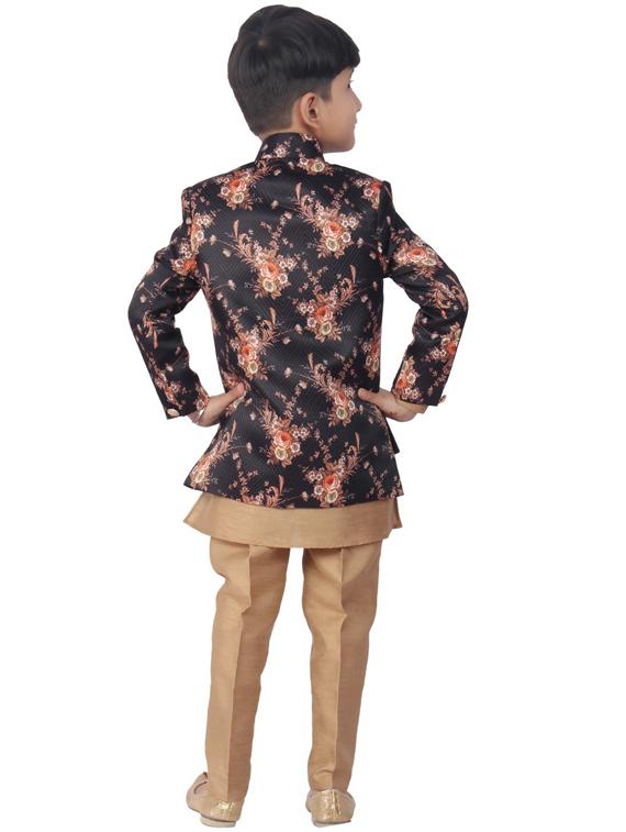 boys kurta pyjama with jacket - 20057683 - Standard Image - 2