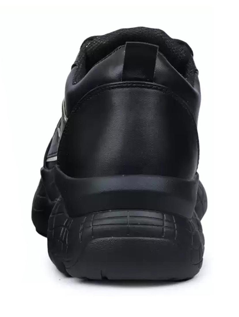 black faux leather laceup casual shoes - 20059269 - Zoom Image - 2