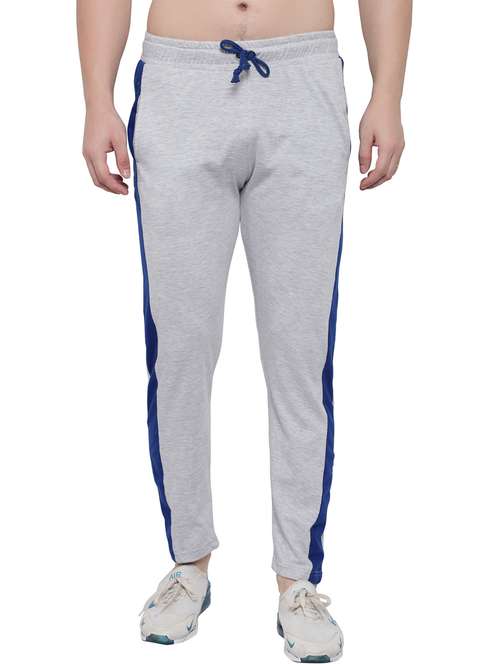 grey cotton ankle length track pant - 20081195 - Very Small Image - 1