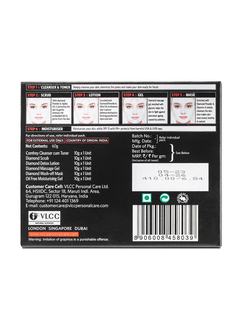 vlcc diamond single facial kit - 60 g - parlour glow with natural ingredients - 20085532 - Standard Image - 4