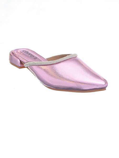 pink faux leather slip on sandals - 20088864 - Very Small Image - 1