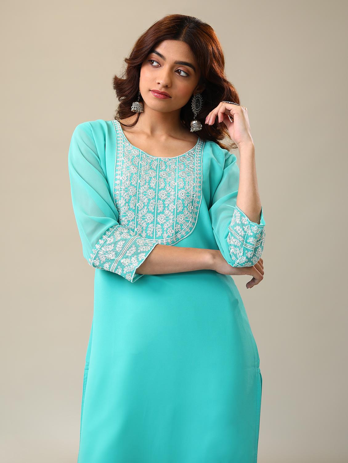 women's straight kurta - 20098285 - Standard Image - 4