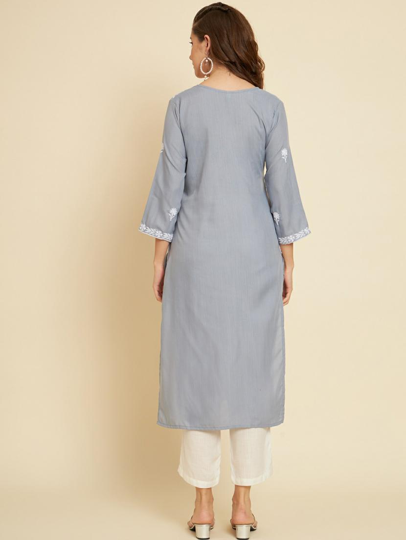 women's straight kurta - 20098444 - Standard Image - 4