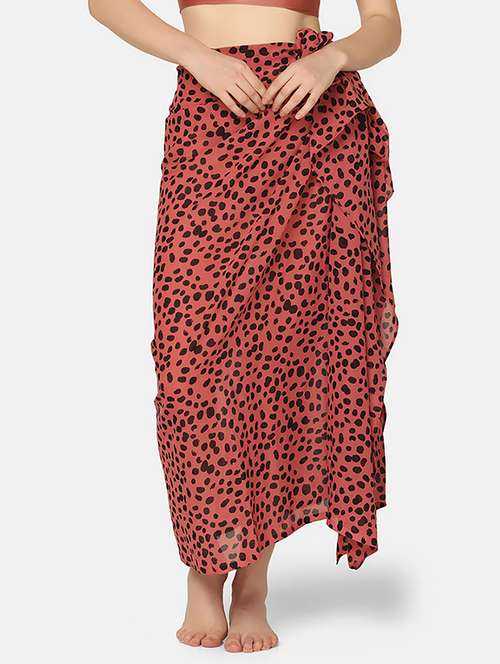women red & black printed sarong - 20110816 - Very Small Image - 1