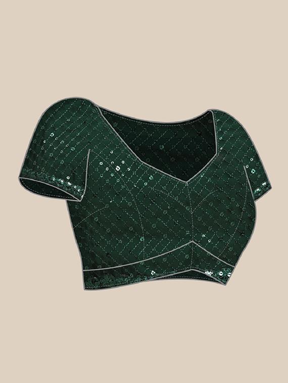 women sequined work saree with blouse - 20115200 - Standard Image - 2