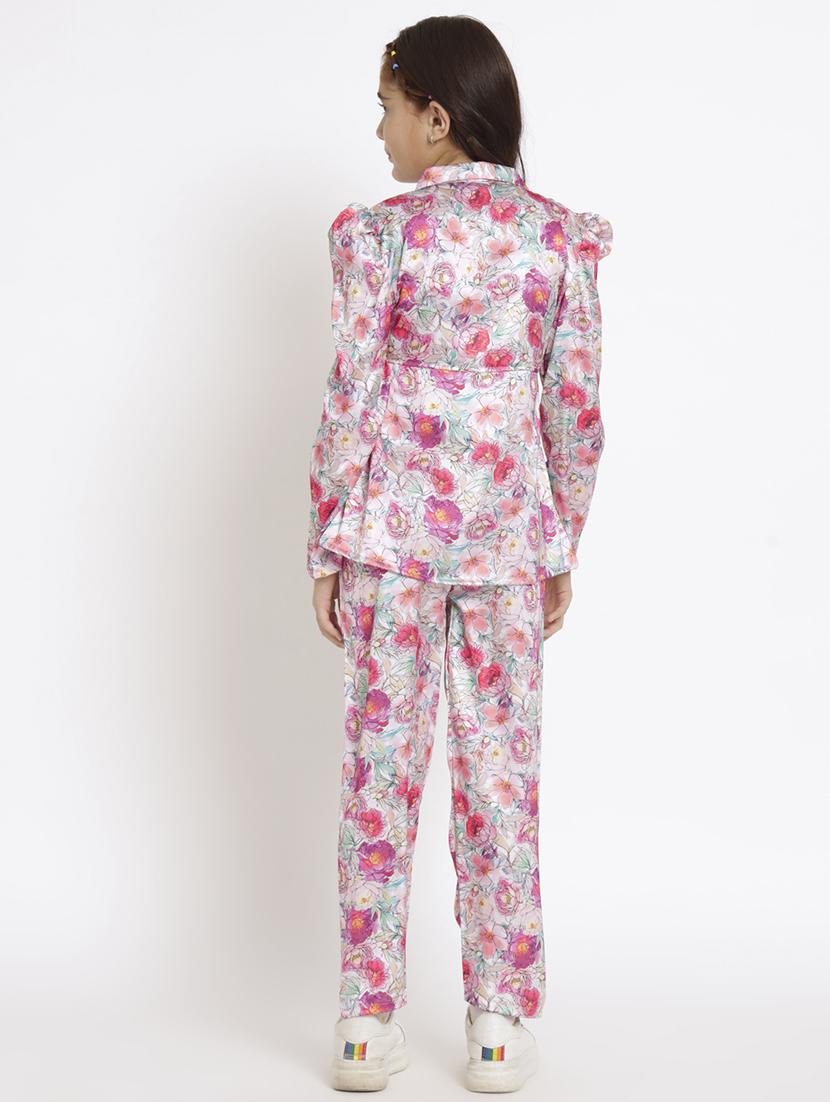 pink printed top pants set - 20117357 - Standard Image - 3