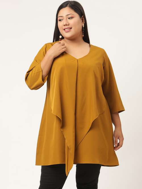 women's layered v neck top - 20132420 - Very Small Image - 1