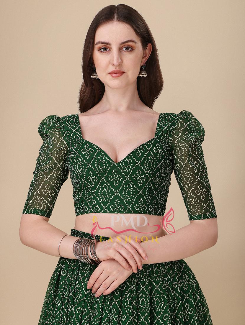 bandhani printed lehenga choli with dupatta - 20136991 - Standard Image - 3