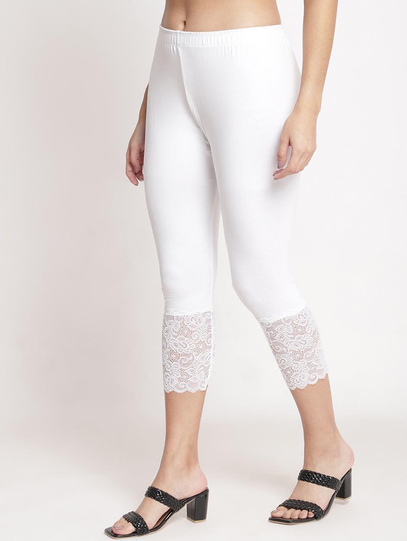 pack of 2 solid lace detailed capris - 20148436 - Zoom Image - 4