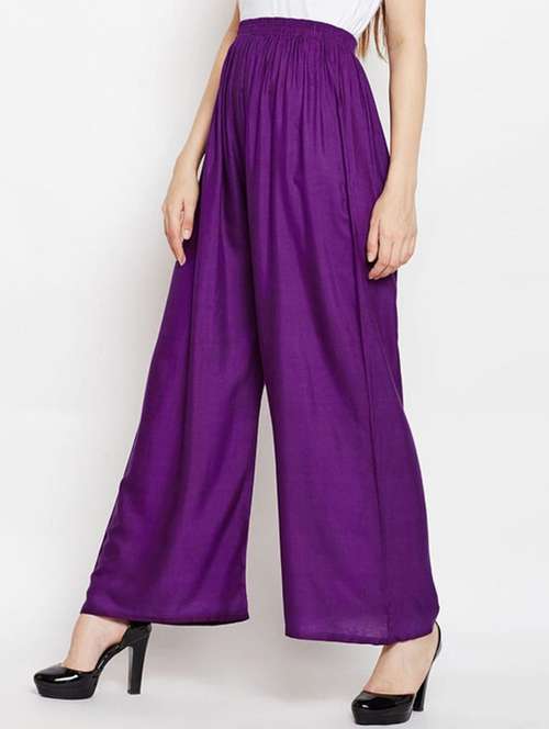 solid flared regular palazzo  - 20150226 - Very Small Image - 1