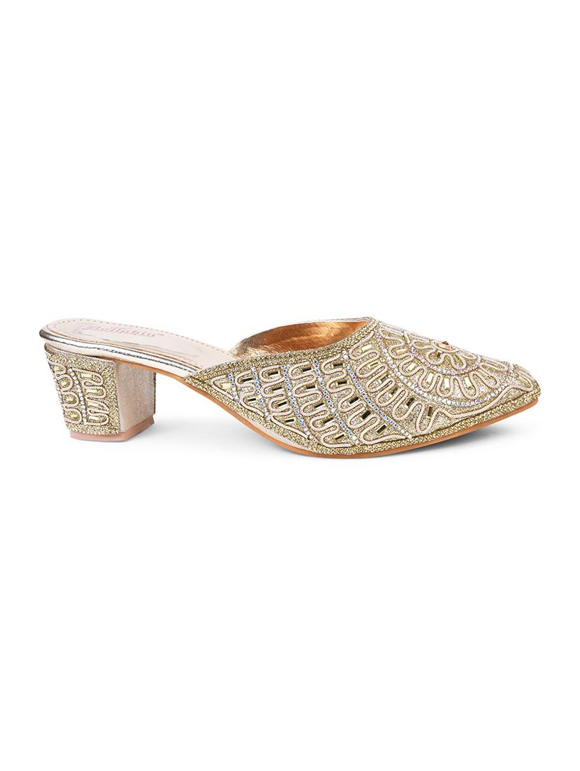 gold pu slip on sandals - 20151210 - Standard Image - 2