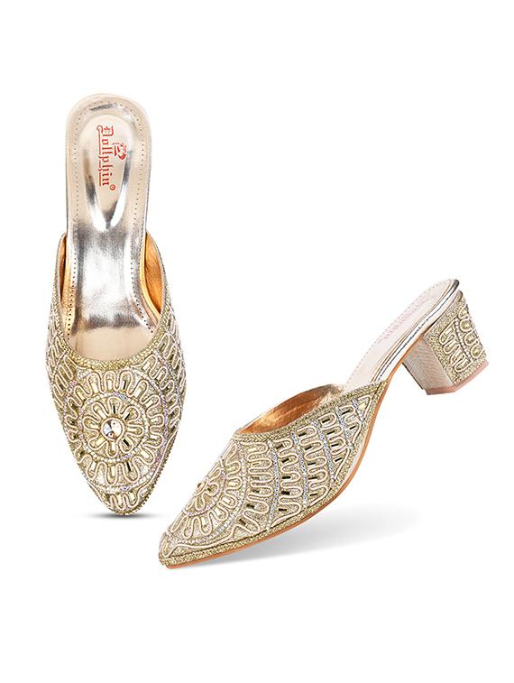 gold pu slip on sandals - 20151210 - Standard Image - 4
