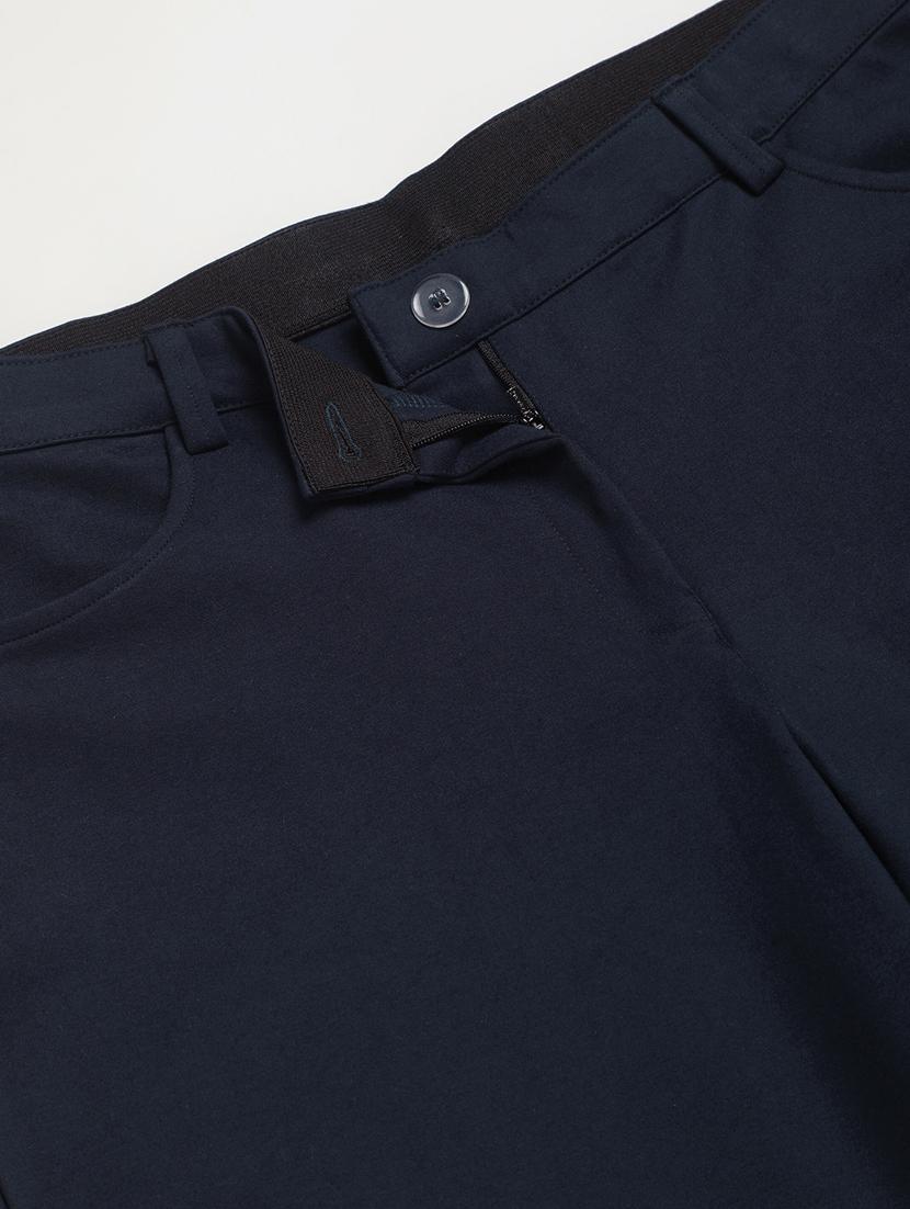 blue solids full length plus trouser - 20164067 - Standard Image - 4