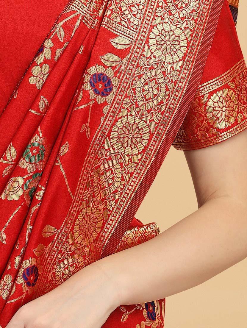 women's banarasi saree with blouse - 20175549 - Standard Image - 5