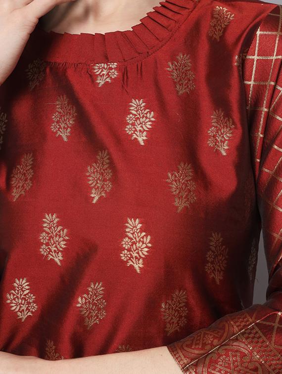 self design kurta pant set with dupatta - 20195320 - Zoom Image - 3