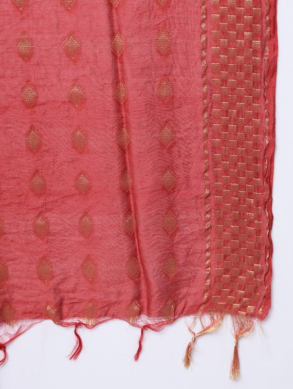 self design kurta pant set with dupatta - 20195320 - Standard Image - 4