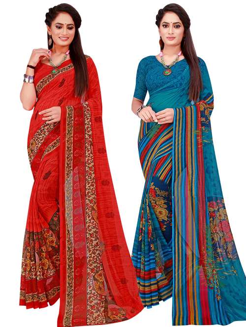 women's saree combo with blouse - 20217695 - Very Small Image - 1