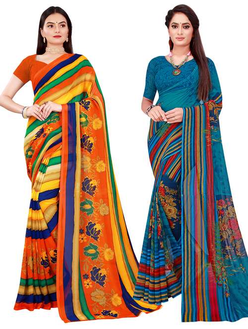 women's saree combo with blouse - 20218184 - Very Small Image - 1