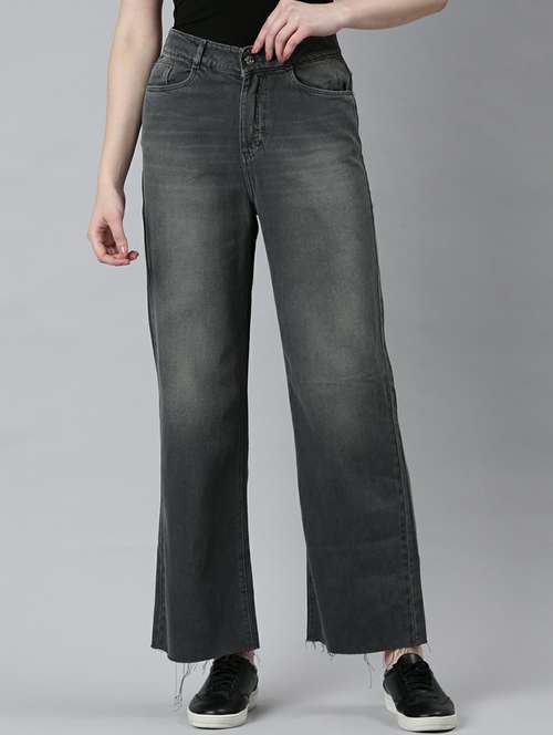 women's plain wide leg jeans - 20249678 - Very Small Image - 1