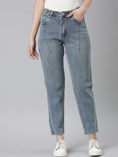 women's plain mom fit jeans - 20249698 - Very Small Image - 1