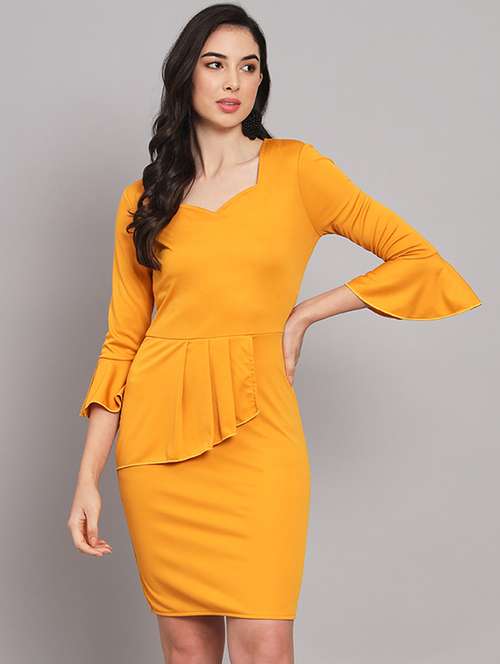 women's bodycon solid dress - 20255142 - Very Small Image - 1