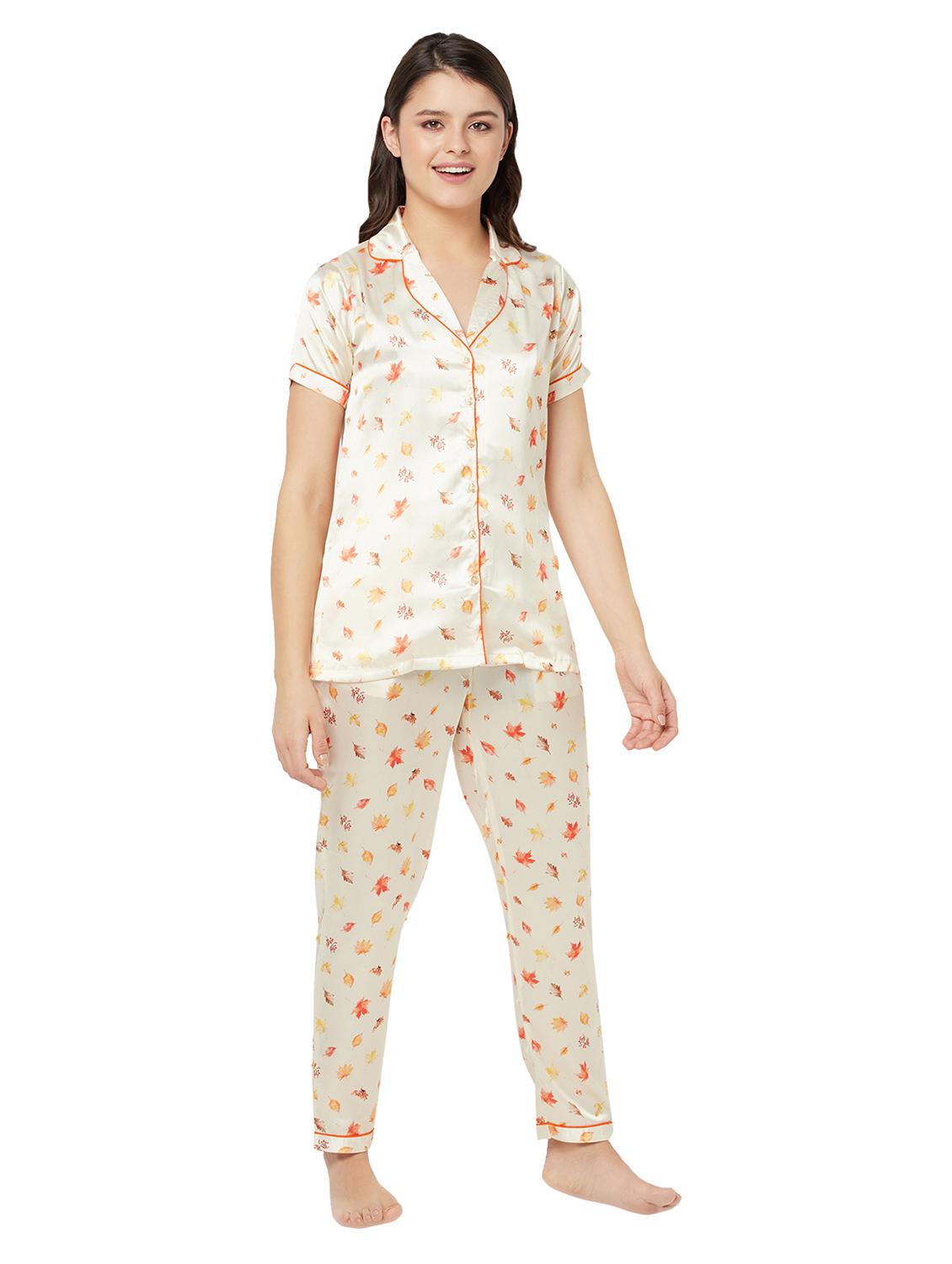 white quirky print pyjama nightwear set - 20255208 - Zoom Image - 2