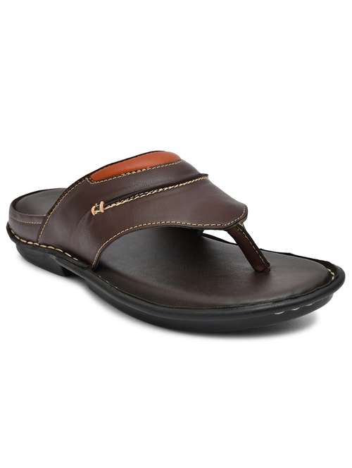 men coffee brown slip on slipper - 20261317 - Very Small Image - 1