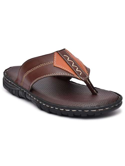 men brown slip on slipper - 20261328 - Very Small Image - 1