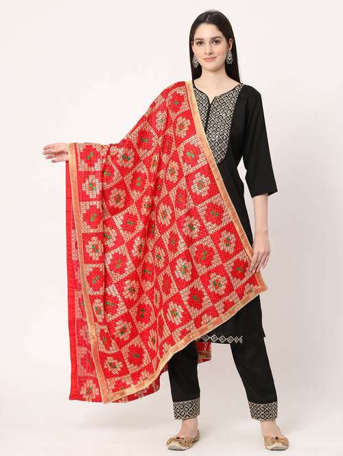 red phulkari dupatta - 20276713 - Very Small Image - 1