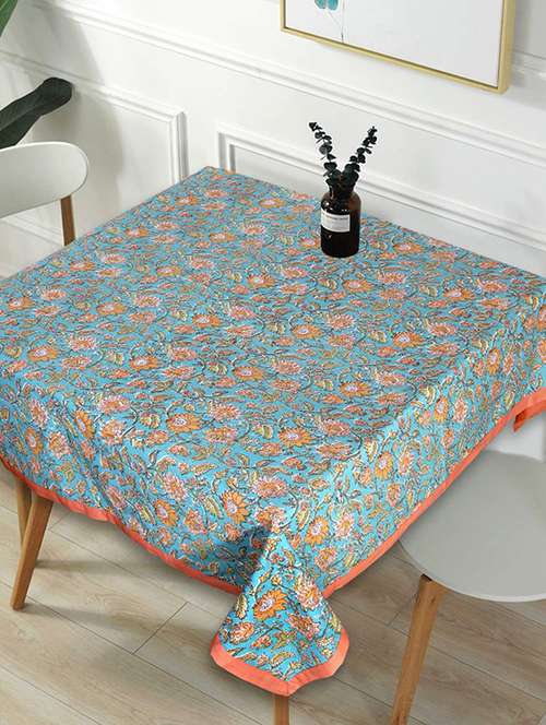 indhome life cotton square pack of 1  dining table cloth cover  4 seater, 60 x 60 inches - 20290171 - Very Small Image - 1