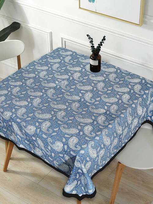 indhome life cotton square pack of 1  dining table cloth cover  4 seater, 60 x 60 inches - 20290174 - Very Small Image - 1