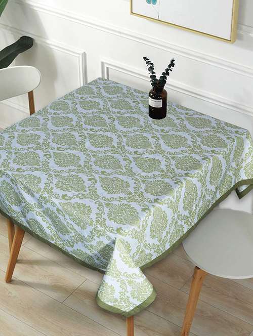 indhome life cotton square pack of 1  dining table cloth cover  4 seater, 60 x 60 inches - 20290178 - Very Small Image - 1