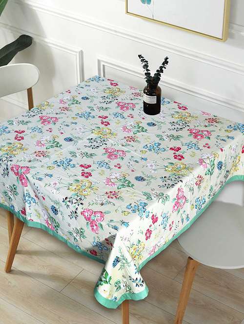 indhome life cotton square pack of 1  dining table cloth cover  4 seater, 60 x 60 inches - 20290181 - Very Small Image - 1