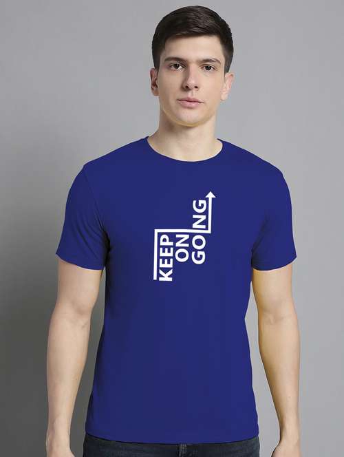 men round neck chest print t-shirt - 20295740 - Very Small Image - 1