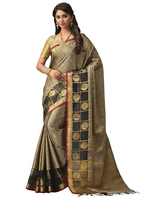 women's self design multi colored saree with blouse - 20306462 - Very Small Image - 1