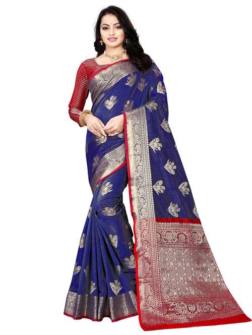 women's banarasi saree with blouse - 20306718 - Very Small Image - 1